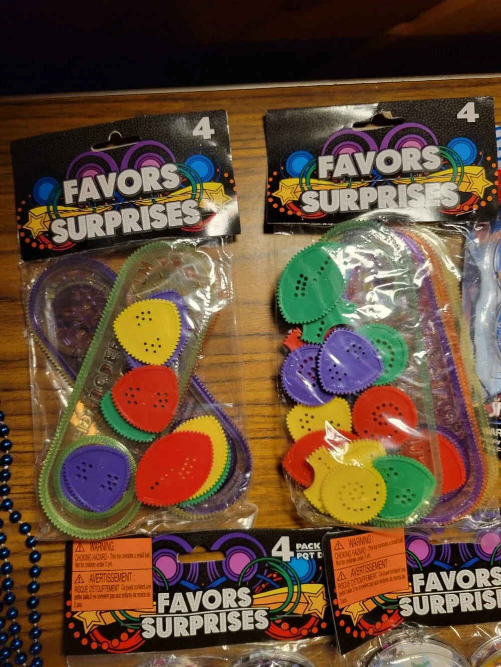 Assorted Party Favor Pack with Red, Blue & Silver Accessories